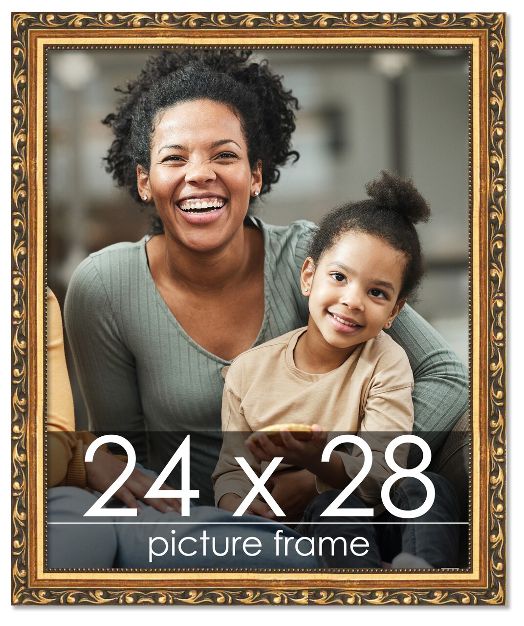 24x28 Museum-Quality Picture Frame with UV-Resistant Acrylic & Acid-Free Backing, Available in 4 Finishes - Gold, Silver, Bronze, and Black